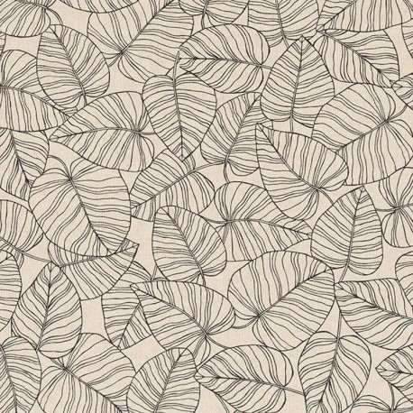 Tissu Bush Leaf Fond Coloris Lin