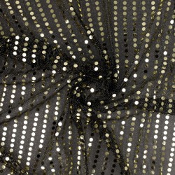 Tissu Paillette Or Sur Voile Noir