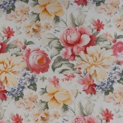 Tissu Toile Imprimée Enora Fleurs Rose