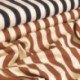 Tissu Toile Lin Viscose Rayure Tabac