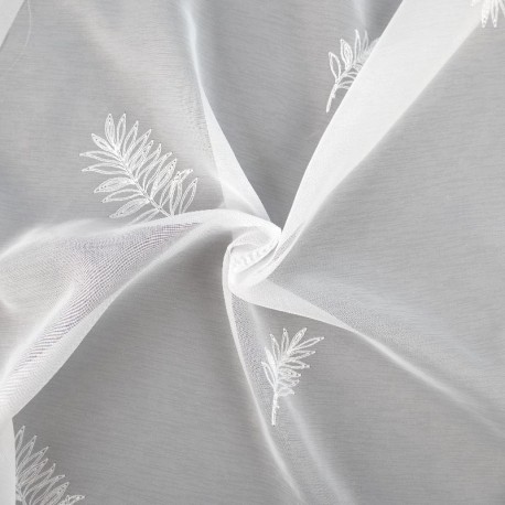 Tissu Charlotte Voile Brodé Blanc 