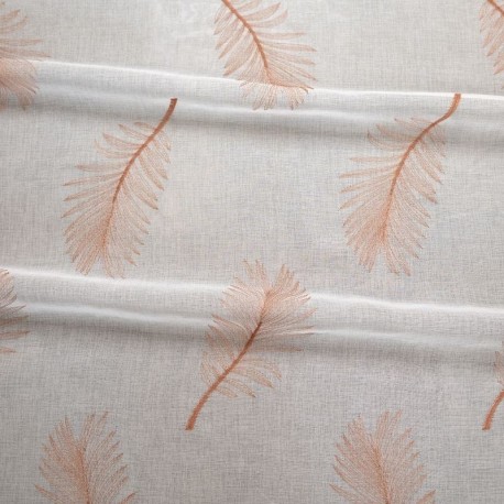 Tissu Kiara Etamine Brodée Terracotta 