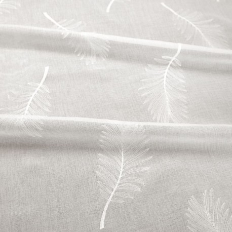 Tissu Kiara Etamine Brodée Blanc Cassé