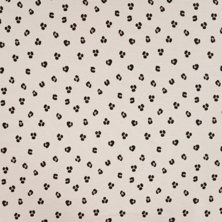 Tissu Jersey Côtelé Coton Imprimé Léopard Sable 