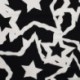Tissu French Terry Imprimé Digital Etoile Blanc et noir