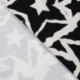 Tissu French Terry Imprimé Digital Etoile Blanc et noir