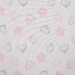 Tissu French Terry Imprimé Digital Ballon Ecru