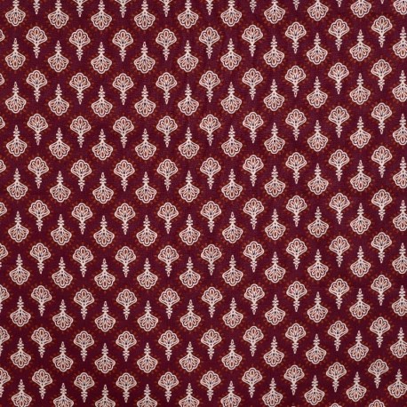 Tissu Voile de Coton Imprimé Cognac