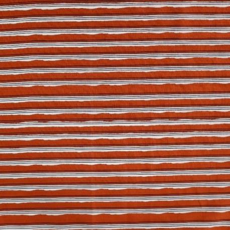 Tissu Voile de Coton Imprimé Cognac