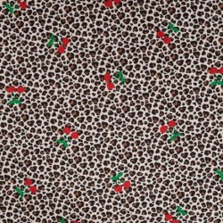 Tissu Jersey de Coton Imprimé Leopard Cerise