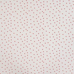 Tissu Popeline de Coton Imprimé Coeur Ecru