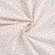 Tissu Popeline de Coton Imprimé Coeur Ecru