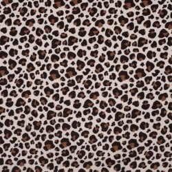 Tissu French Terry Imprimé Leopard Caramel