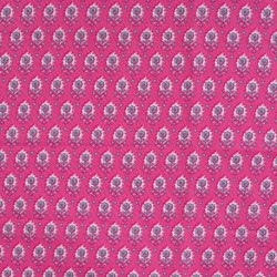Tissu Voile de Coton Imprmé Fleurs Fuchsia 