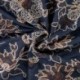 Tissu Denim Brodé Fleurs