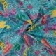 Tissu Rayonne Elasthanne Imprimée Fleurs Pétrole