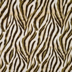Tissu Popeline de Viscose Imprimé Zebre Marron 