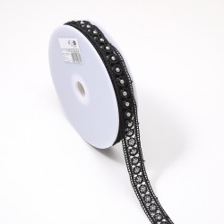 Guipure entre deux cloutée Noir