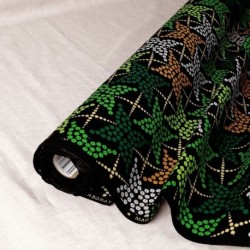 Tissu Wax Imprime Mix Etoile Vert