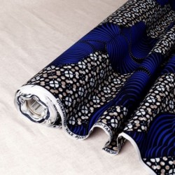 Tissu Wax Imprime Mix Bleu