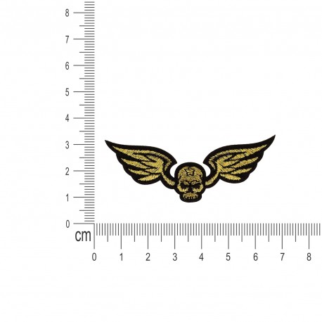 S ecusson tete de mort avec ailes - Or