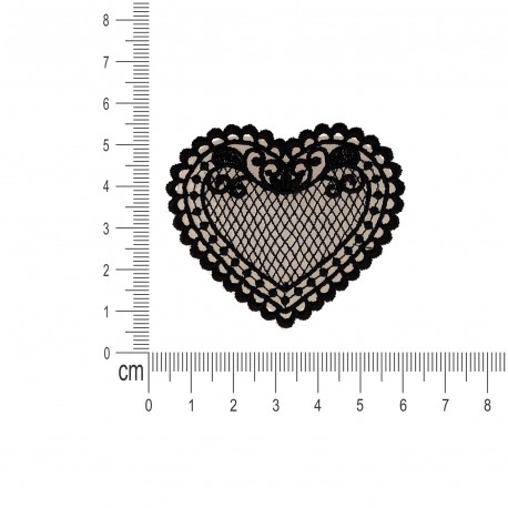 S ecusson coeur dentelle - Noir