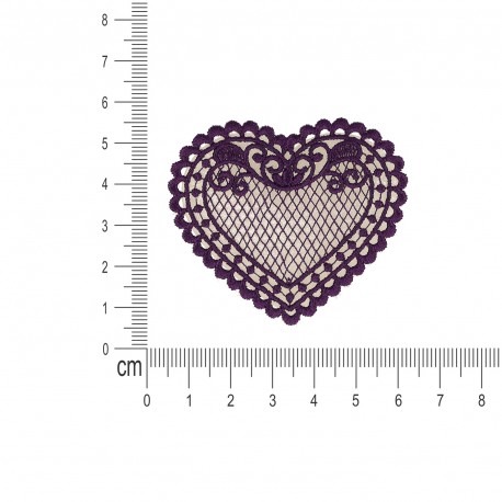 S ecusson coeur dentelle - Violet
