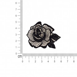 S ecusson fleur dentelle - Noir