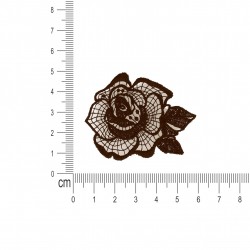 S ecusson fleur dentelle - Marron