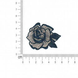 S ecusson fleur dentelle - Bleu
