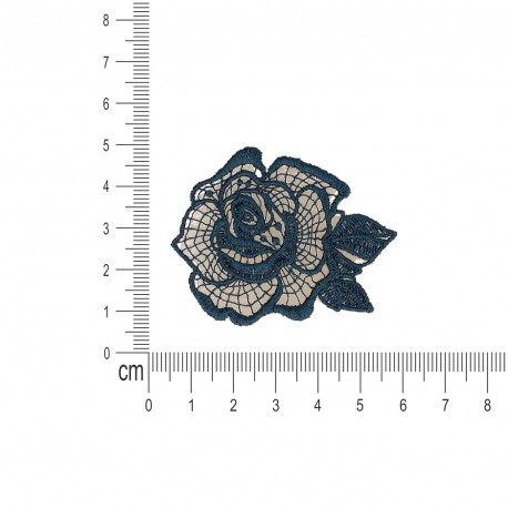 S ecusson fleur dentelle - Bleu