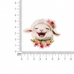 M ecusson tetes danimaux fleuris - Chèvre