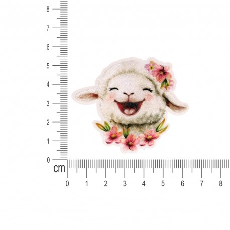 M ecusson tetes danimaux fleuris - Chèvre