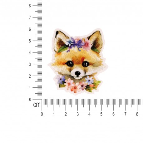 M ecusson tetes danimaux fleuris - Renard