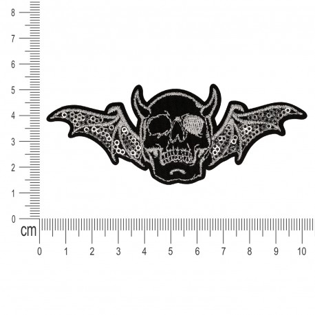 M ecusson tetes de mort - Avec ailes