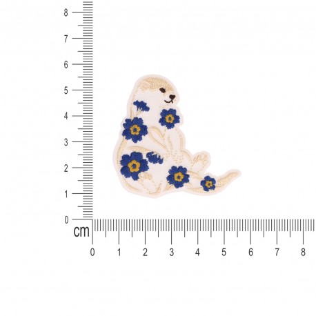 M ecusson animaux fleuris - Loutre
