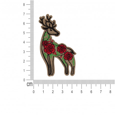 M ecusson animaux fleuris - Cerf