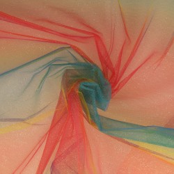 Tulle arc en ciel pailletté Blanc - 