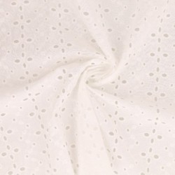 Tissu Borderie Coton Uni Blanc