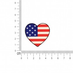 S ecusson drapeaux coeur - Usa