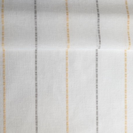 Tissu Etamine Rayée Pola Jaune
