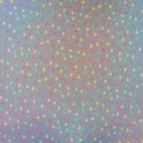 Tissu Imperméable Imprimé Coeur Multico