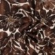 Tissu Satin Viscose Imprimé Fleurs Marron