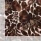 Tissu Satin Viscose Imprimé Fleurs Marron