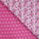 Tissu Coton Matelassé Double Face Imprimé Fleurs Fuchsia