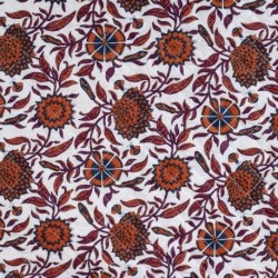 Tissu Coton Matelassé Double Face Imprimé Rayure Cognac