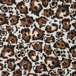 Tissu Crêpe Viscose Imprimé Marron