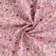 Tissu Popeline de Coton Imprimé Fleurs Rose 