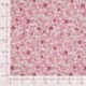Tissu Popeline de Coton Imprimé Fleurs Rose 