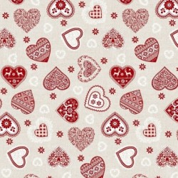 Tissu Toile Loneta Charme Rouge